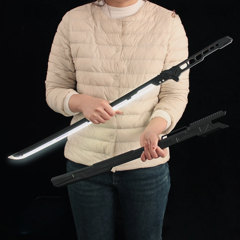 80CM Cyberpunk Lightsaber Thermal Energy Katana Cosplay Halloween Sword Toy Acrylic Luminous Toys Swords Weapon Model Boys Gifts