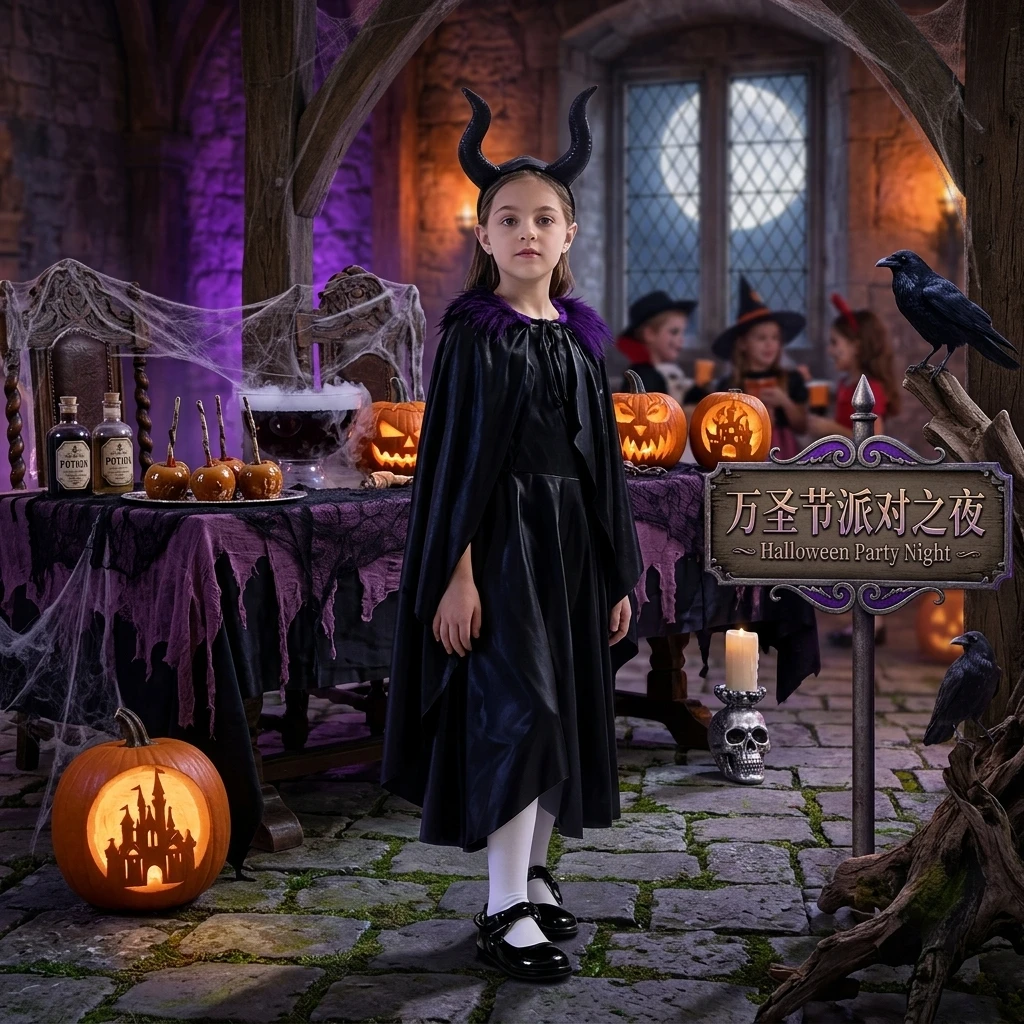 Vileness Cloak and Horns - Maleficent 