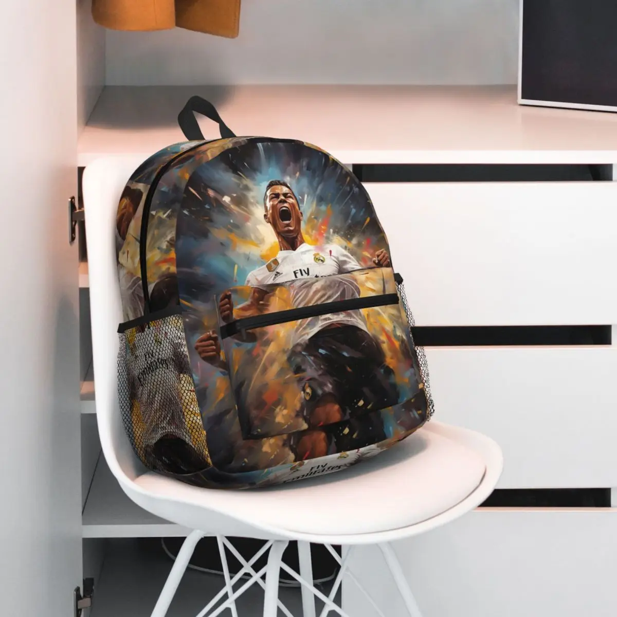 Cristiano Ronaldo Jumps Backpack Daypack Large Capacity Children BookBag School Bag Shoulder Bags for Men Women