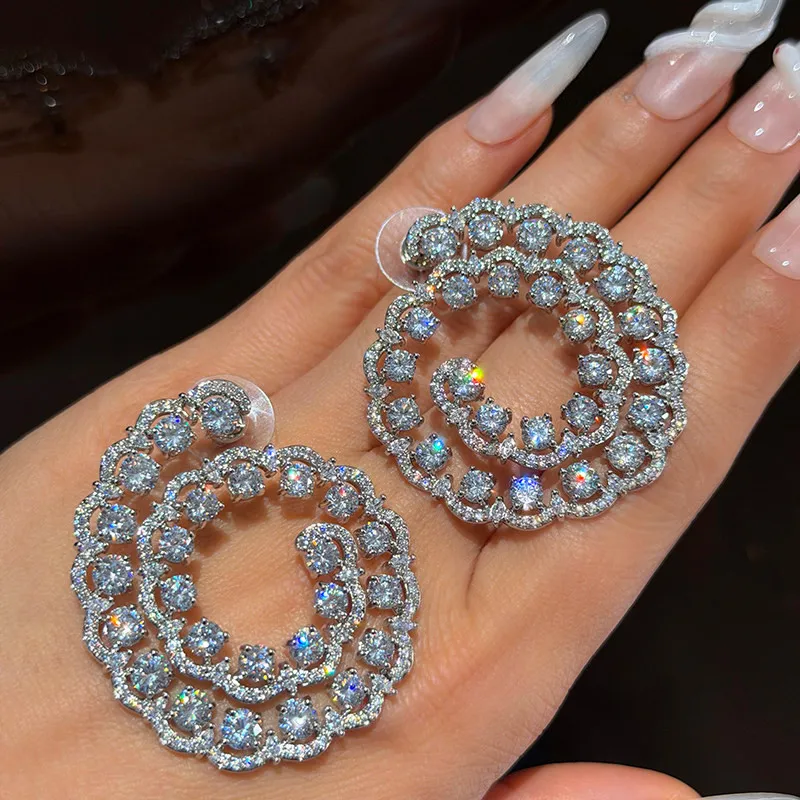 

Stylish Elegant Zircon Long Flower Luxury Earrings