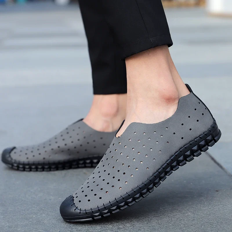 

Men's shoes large size (hollow) casual leather shoe Exquisite uppers soft light body wear-resistant non-slip soles original shoe