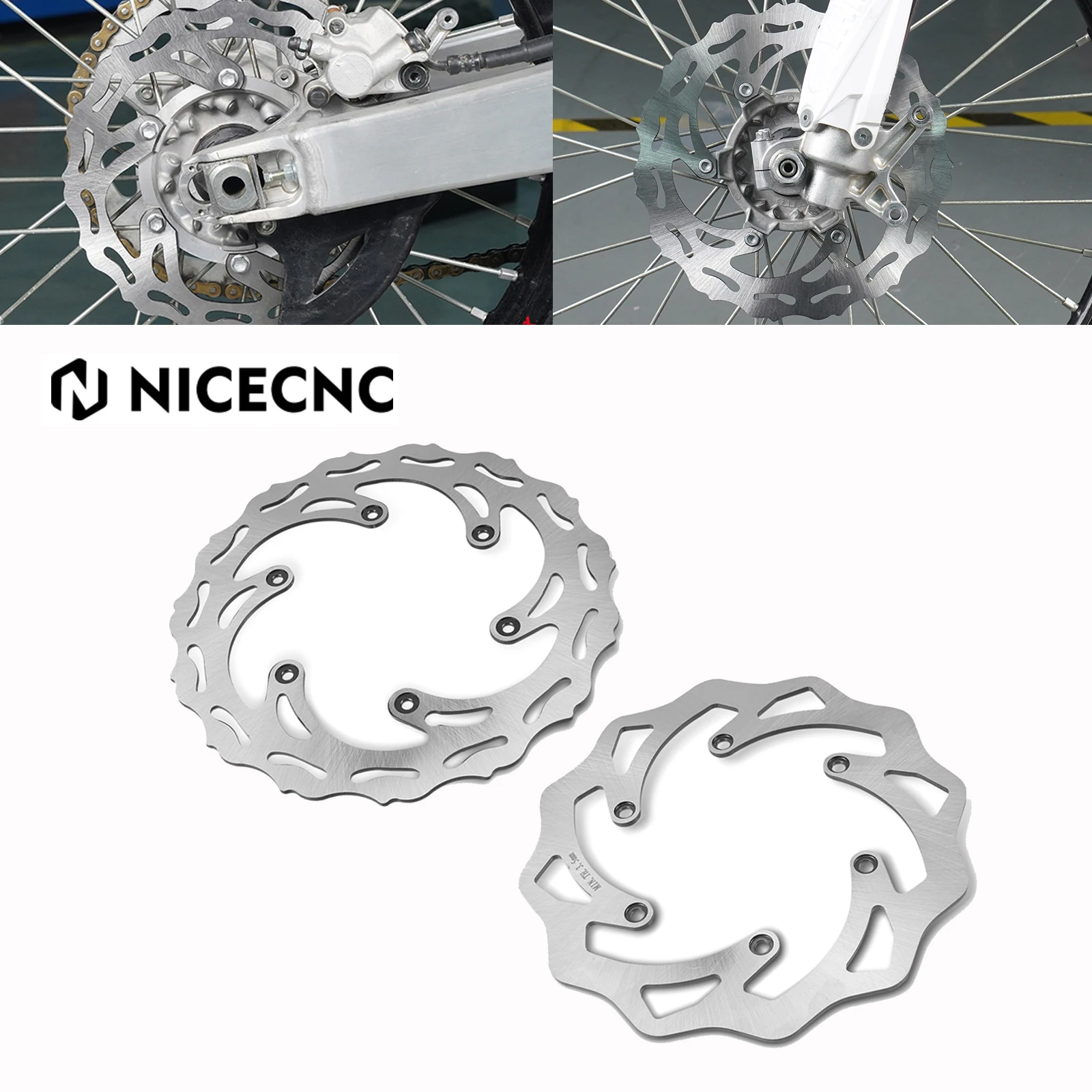 

NICECNC Front Rear Brake Disc Rotor For KTM EXC 300 EXC 450 SXF 250 SX 125 ENDURO EXC EXCF XCW SX SXF XC 125 350 500 1994-2022