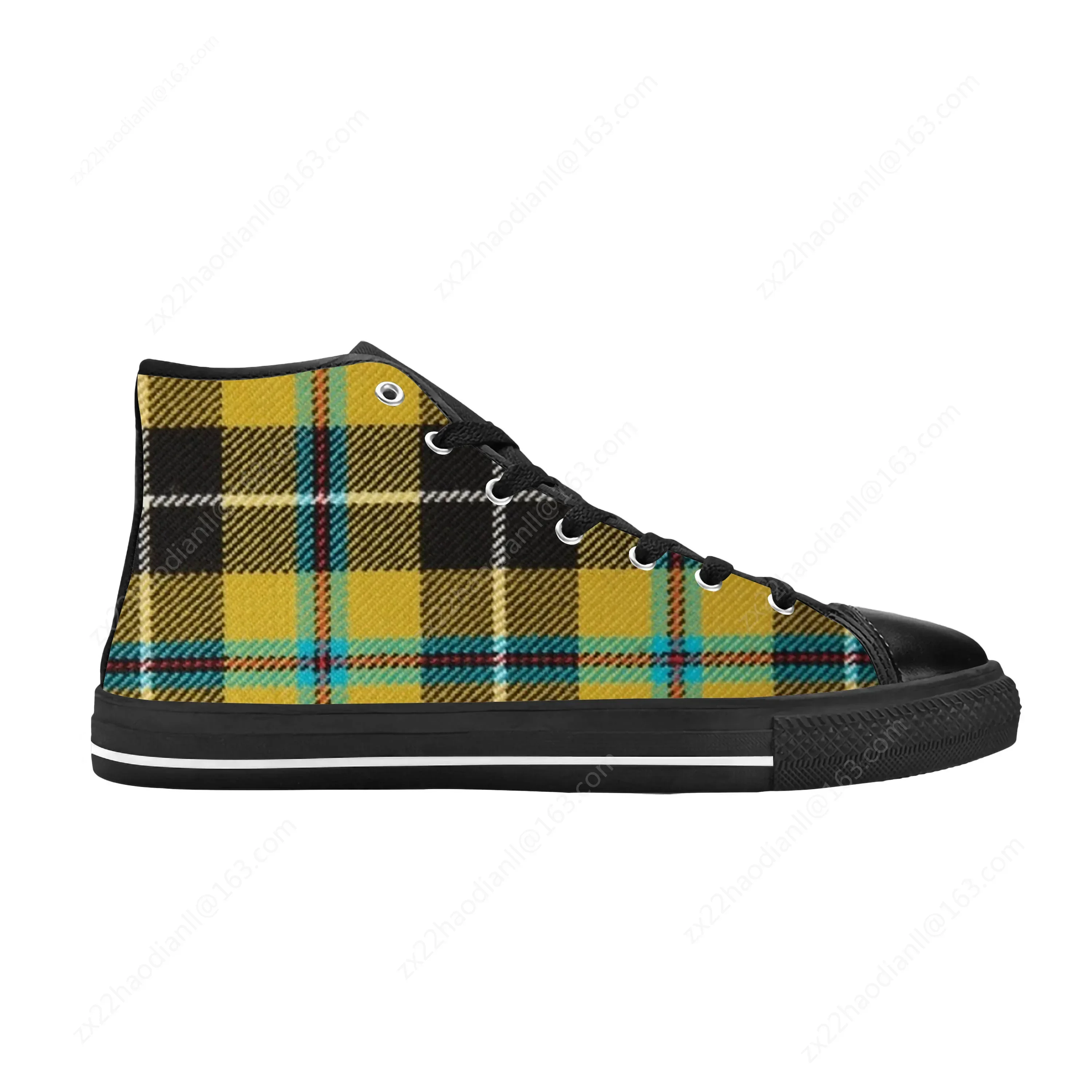 Cornish Scottish Stewart Clan Tartan Plaid Modern Casual Cloth Shoes High Top Comfortable Breathable 3D Print Men Women Sneakers