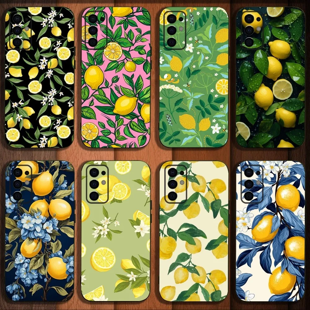 Fruit lemon Painting Phone Case For Samsung S24,S21,S22,S23,S30,Ultra,S20,Plus,Fe,Lite,Note,10,9,5G Black Soft Cover