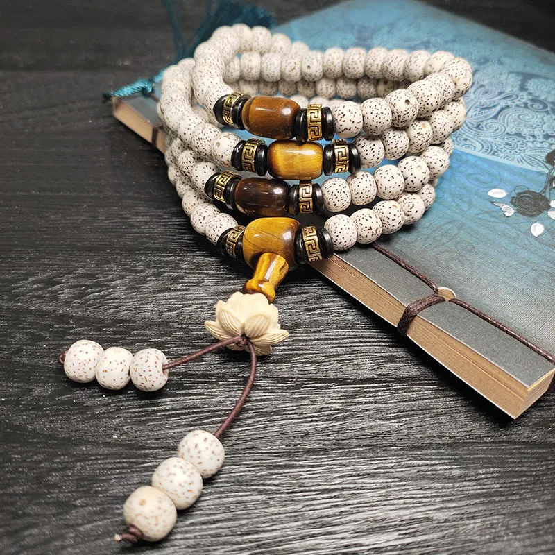 Wholesale Hainan Natural Xingyue Bodhi Seed 108 Men's Necklace Bracelets Tigereye