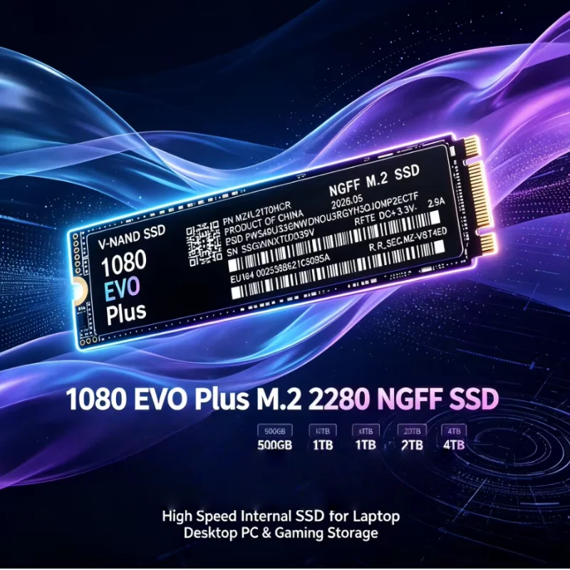 1080 EVO plus M.2 2280 NGFF SSD, PCIe3.0,500GB/1TB/2TB/4TB High Speed Internal  for Laptop,Desktop PC & Gaming Storage