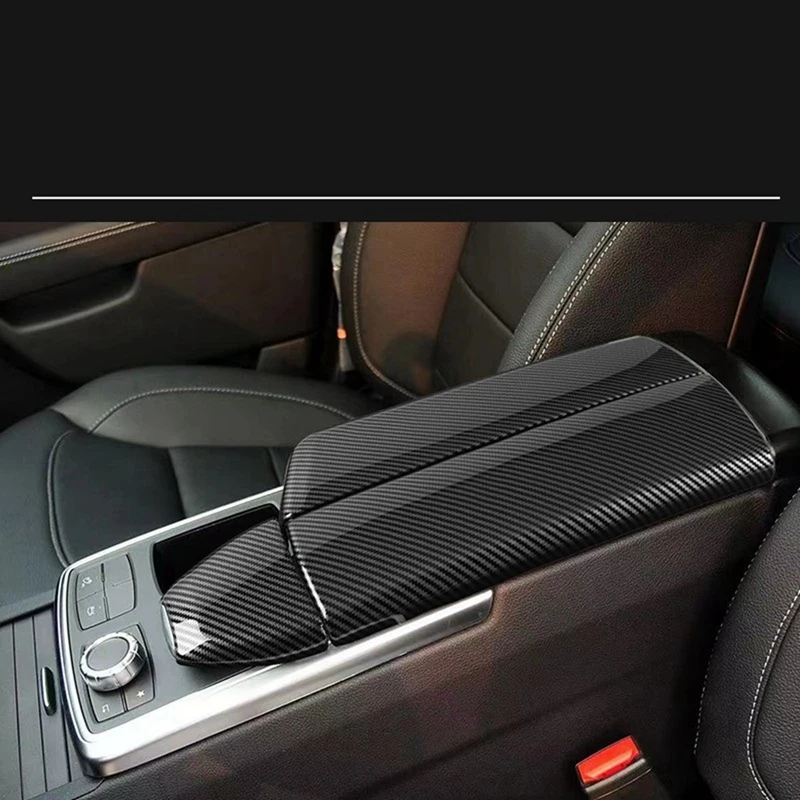 Car Center Armrest Box Panel Trim Protect Cover Sticker For Mercedes Benz ML ABS Interior Parts