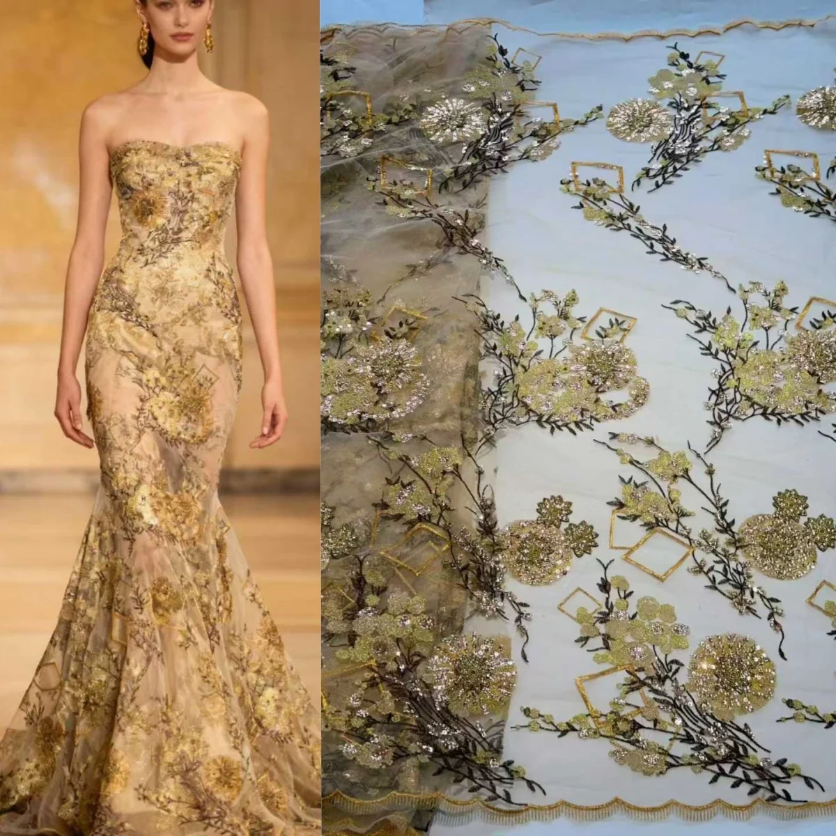 

Высокая мода, нерегулярная сетчатая ткань с блестками и кристаллами, прозрачный тюль с вышивкой для свадебного платья//вечерние/вечерние платья