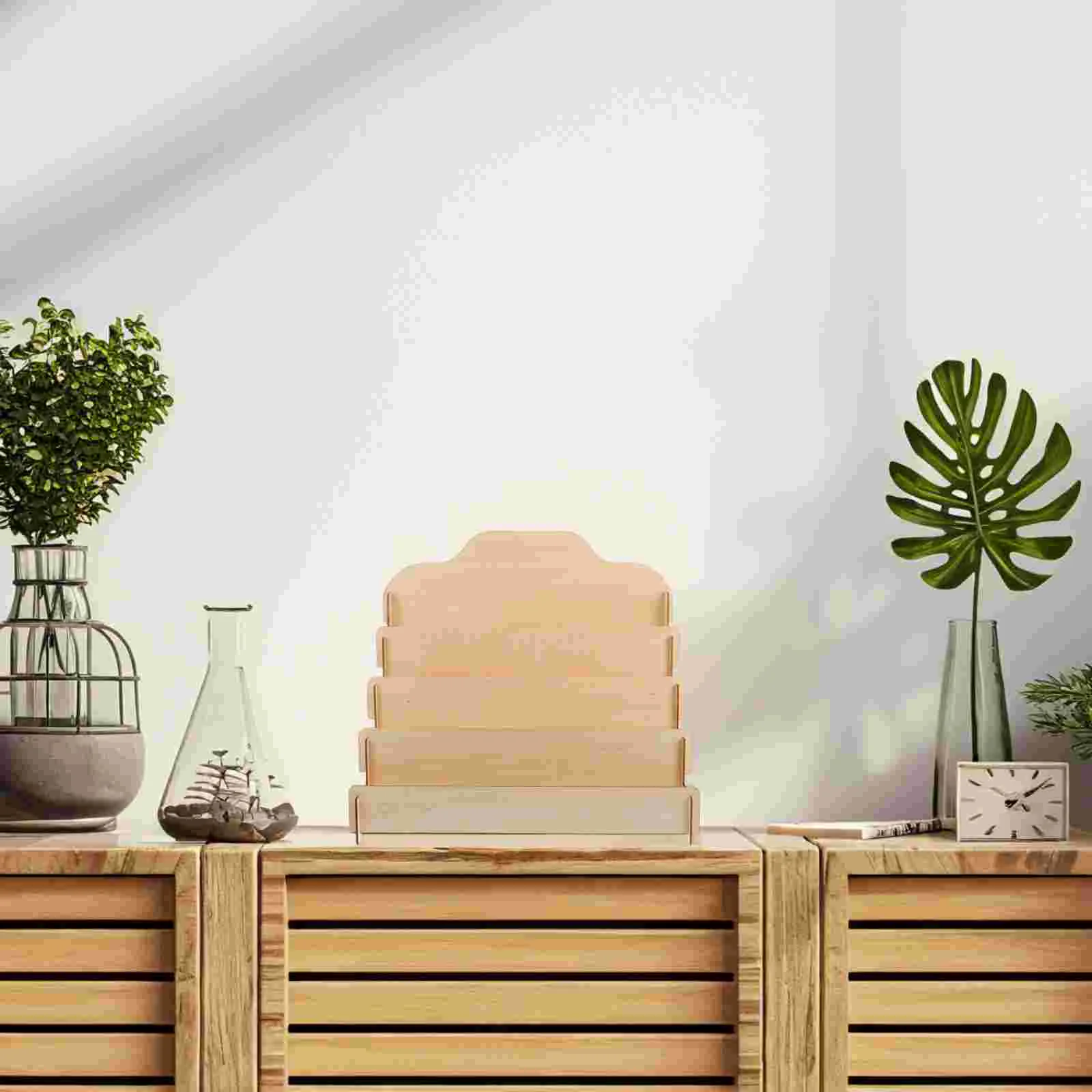 Soporte de exhibición de tarjetas de felicitación, pegatinas, organizador de cumpleaños, madera contrachapada de tilo