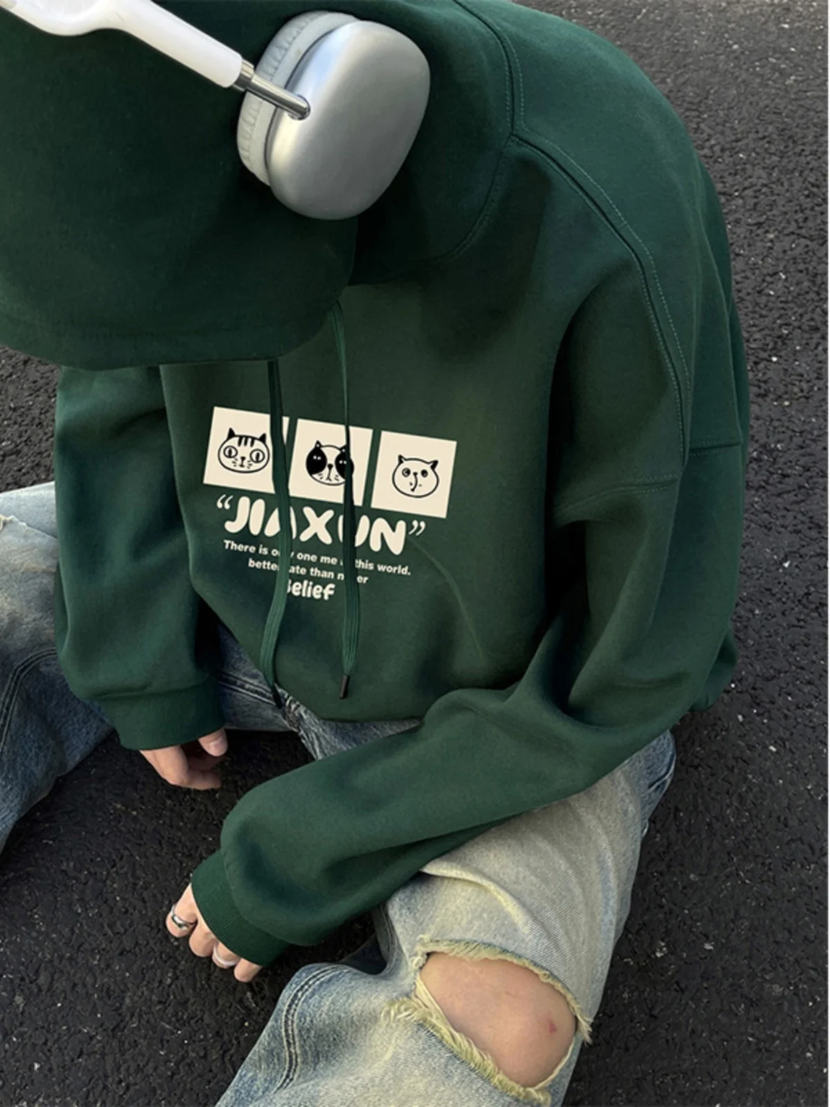 

Мужская толстовка Olive een Hoodie: весенняя, плотная, в американском ретро-стиле, для уличной моды, Cleanfit, для пар, верхняя одежда