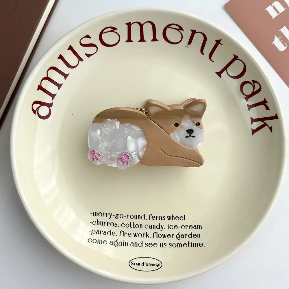 

Fashion Acetic Acid Acetate Cat Hair Claw Pet Cartoon Animal Hair Clip Capibara Korean Style Corgi Dog Shark Clip Girl