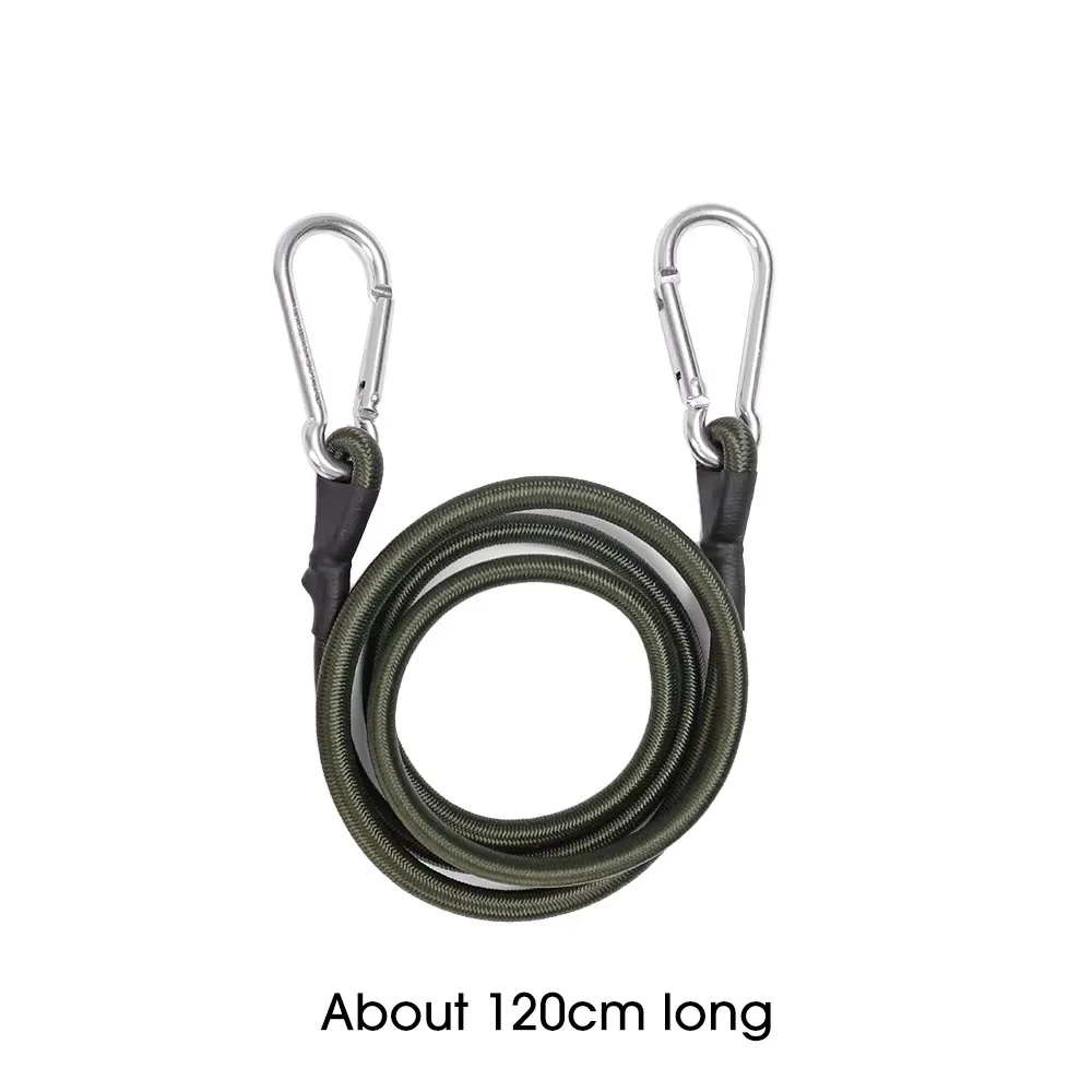 30/60/90/120cm Rubber Bungee Cord with Hooks Thickened Camping Elastic Rope Buckl Strap Carabiner Tent Accessories