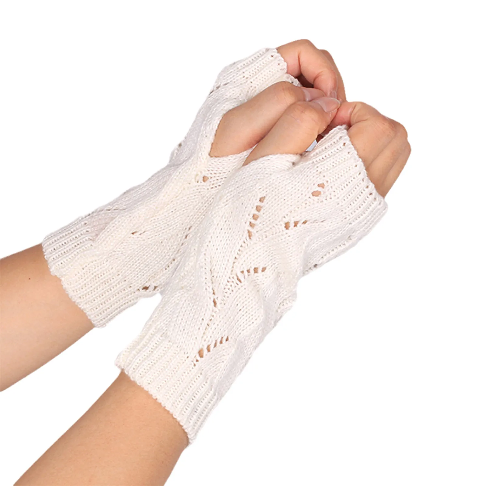 

Athletic Korean Warm Knitted Gloves Winter Womens Fingerless Anime Ankle Wrist Sleeves White Warm Girls Handschoenen Guantes