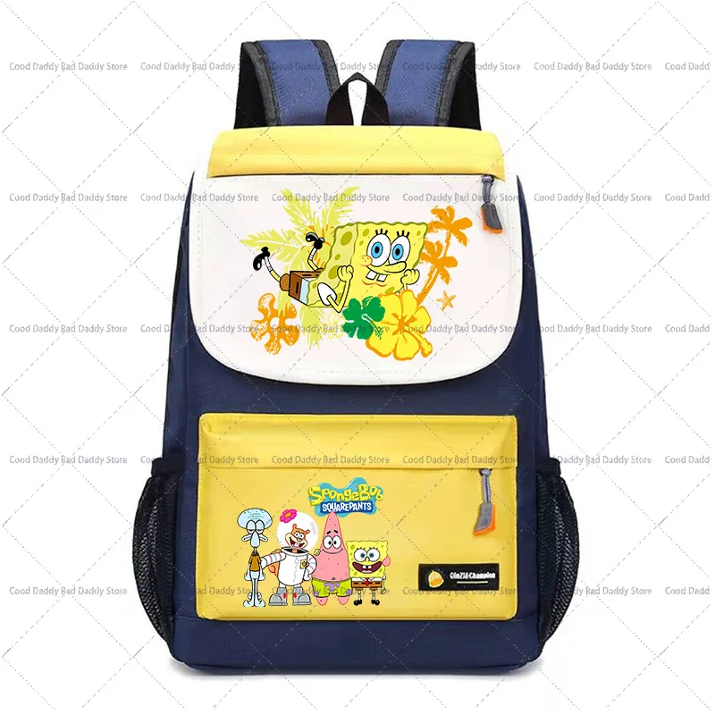 Boy Girl Large Capacity Schoolbag Casual Book Bag Cartoon SpongeBobs Kids Cute Backpack Children Fashion Knapsack Birthday Gifts