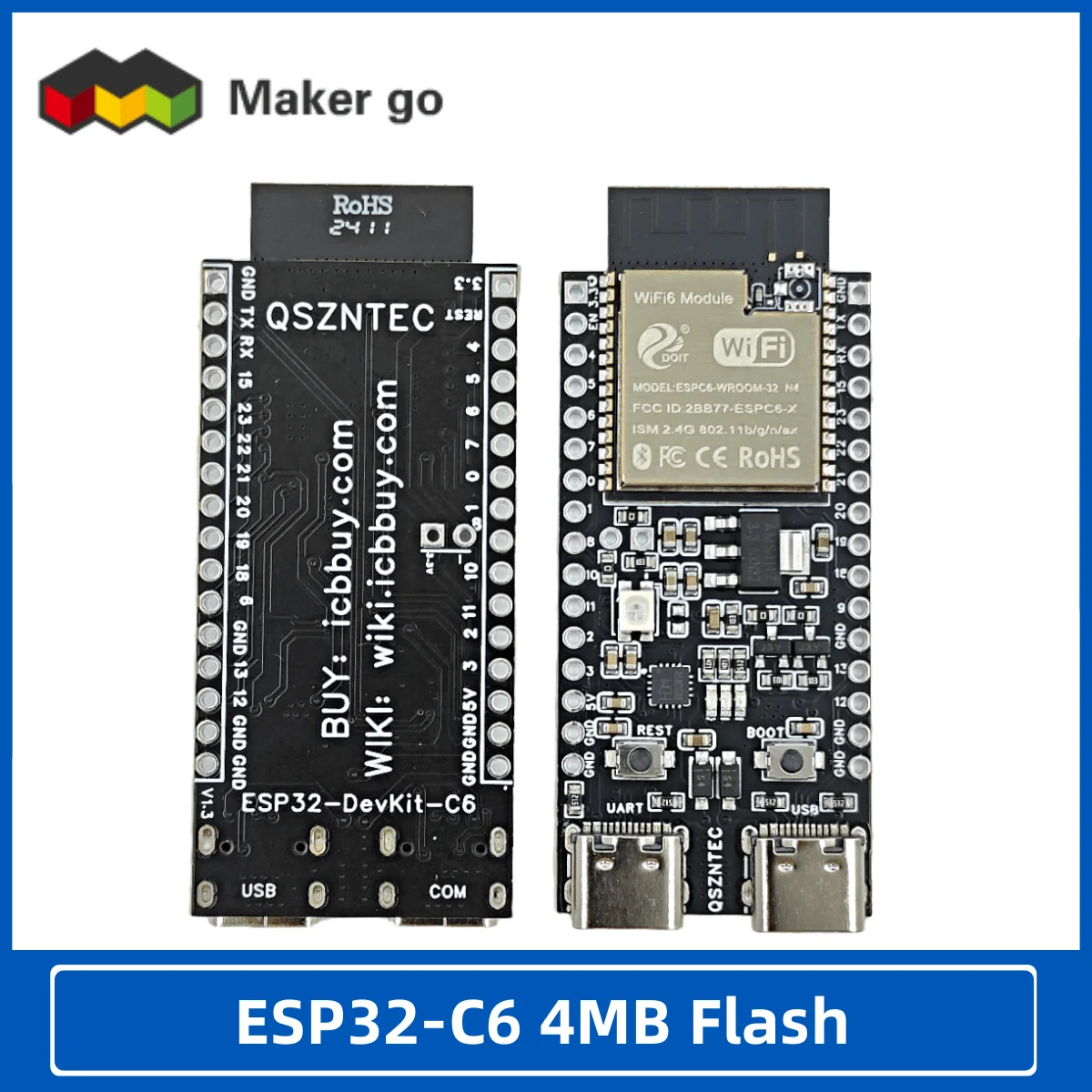 บอร์ด ESP32-C6-DevKitC-1แกน ESP32-C6 N4/N8/N16คอร์แฟลช WIFI6 4MB การใช้ Zigbee เข้ากันได้ ESP32-WROOM โมดูลซีรีส์