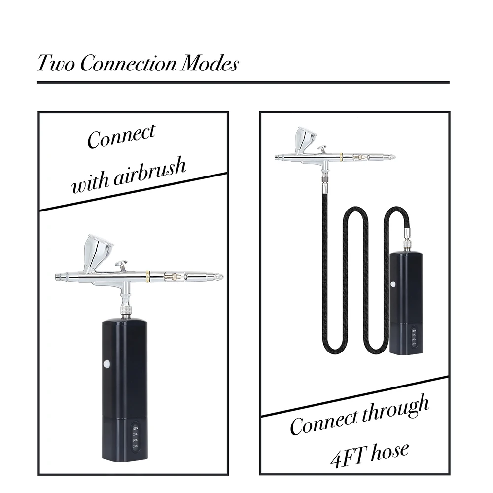 High Pressure Battery Replaceable Airbrush Compressor Wireless Set Newest Spray Gun With Power Display For Model Paint Cake Deco