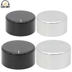 Sólido alumínio Botão Cap para amplificador de áudio, CNC usinado, potenciômetro, DAC, Volume CD Sound, DIY, preto, prata, 38mm, 44mm, 1Pc