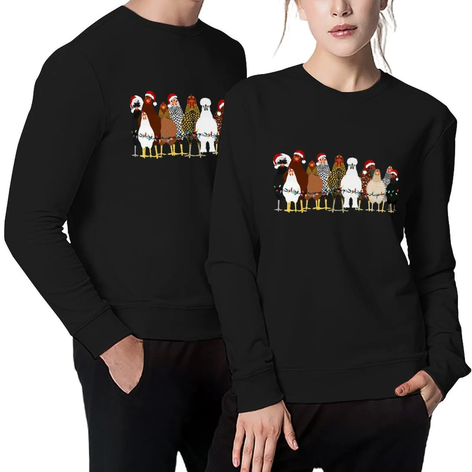 

Christmas Chickens Gifts For Chicken Lovers Pullover korean clothes winter clothes tracksuits new sweatshirts
