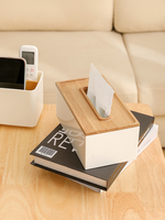Bamboo White Home Desktop Tissue Box Living Room Coffee Table Home Paper Box Creative Bamboo Napkin Storage Box