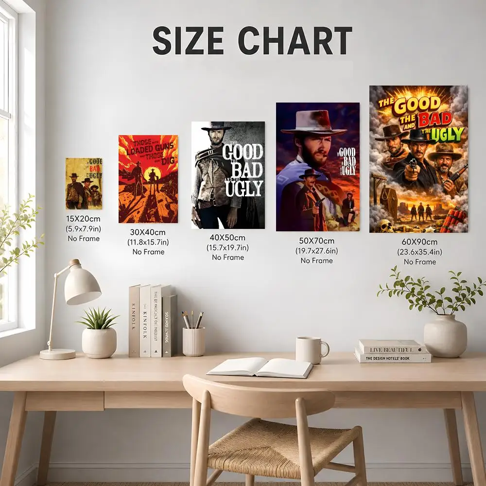 The Good, The Bad And The Ugly Movie Western Poster Art HD Advanced Aesthetic Printing Paper Wall Art for Living Room Home Decor