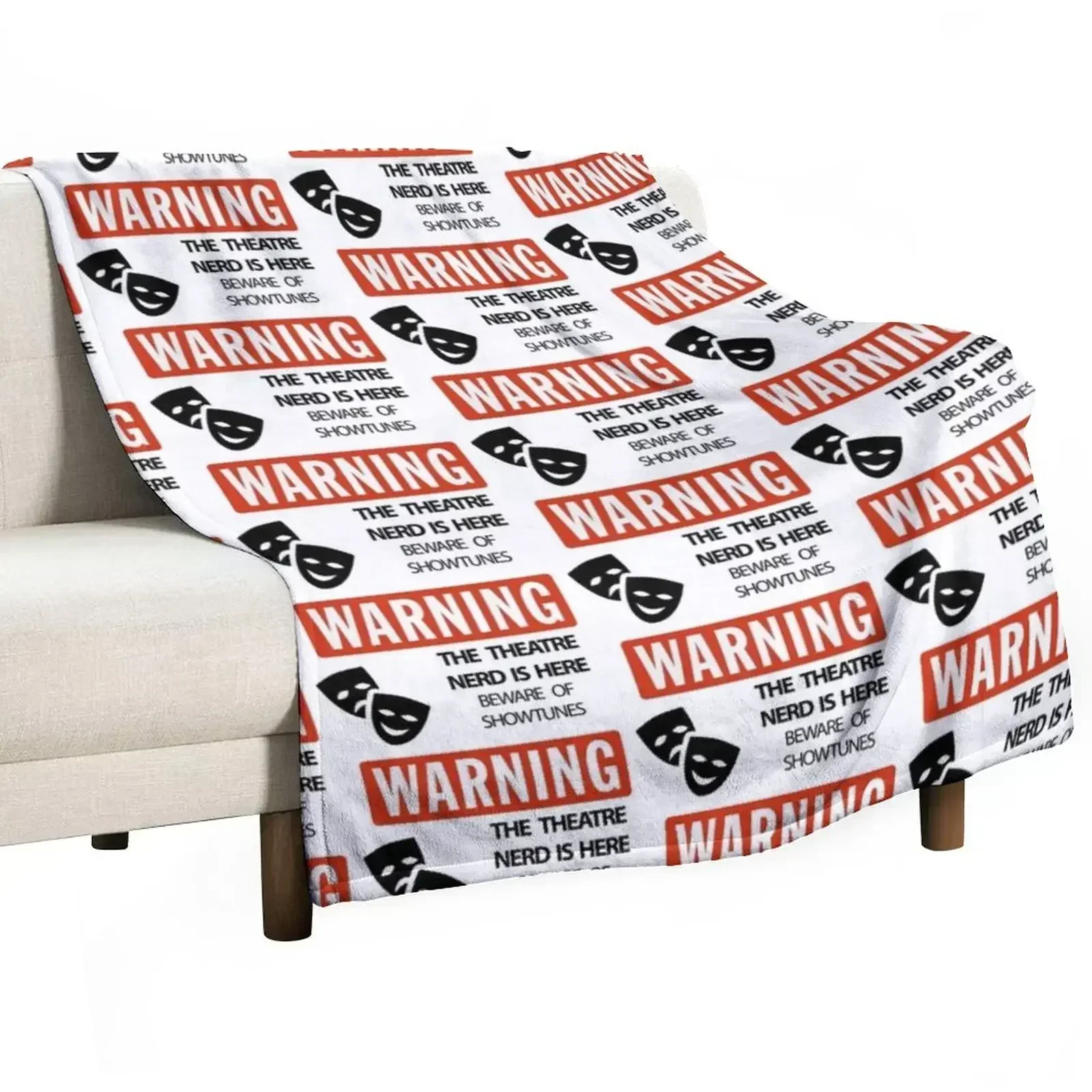 WARNING Theatre Nerd Throw Blanket funny gift Beach Blankets