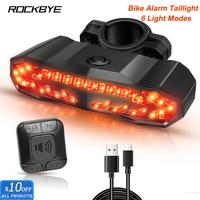 Rockbye Bicycle Rear Light Anti Theft USB Rechargeable Bike LED Light Waterproof Bicycle Tail Light Bike Lamp  Accessories