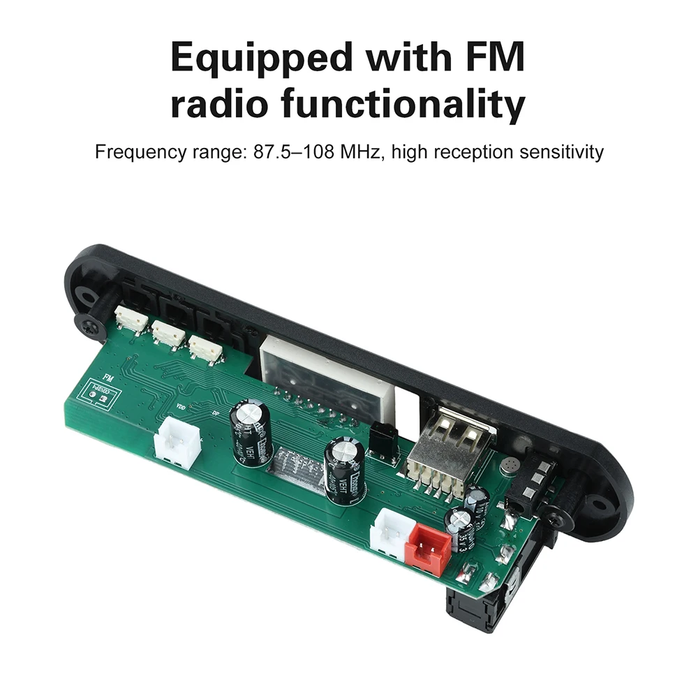DC 12V Car MP3 WMA Decoder Board Audio MP3 Player USB TF FM Radio Module Wireless Bluetooth 5.3 With Power Amplifier 2*50W