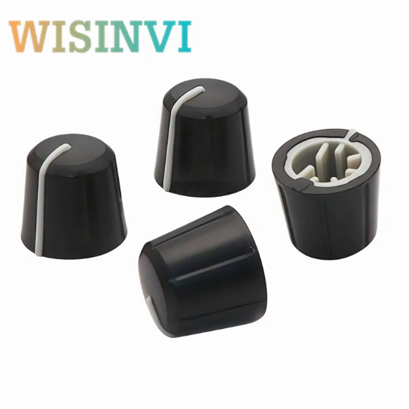 10pcs 15.5X14.5MM plastic knob D-type potentiometer rotating switch cap power amplifier volume knob half shaft 270 degrees