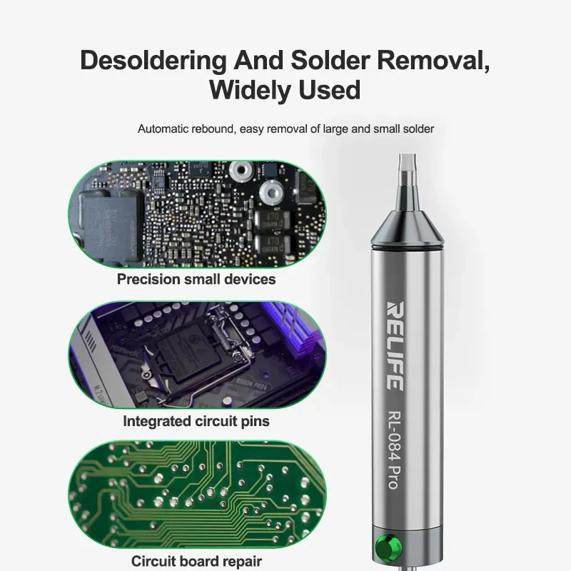 RELIFE RL-084 Pro Aluminum Alloy Desoldering Sucker Automatic Rebound Easy One-handed Operation Spot Welding Repair Tool