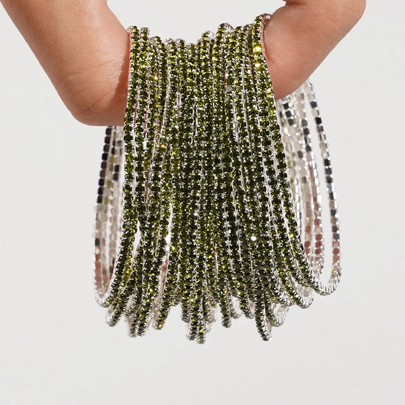5 Stück modische elastische Armbänder mit Kristall-Strass für Damen, dehnbare, stapelbare Armbänder, klassisches Armband, täglicher Damenschmuck – Detail 14