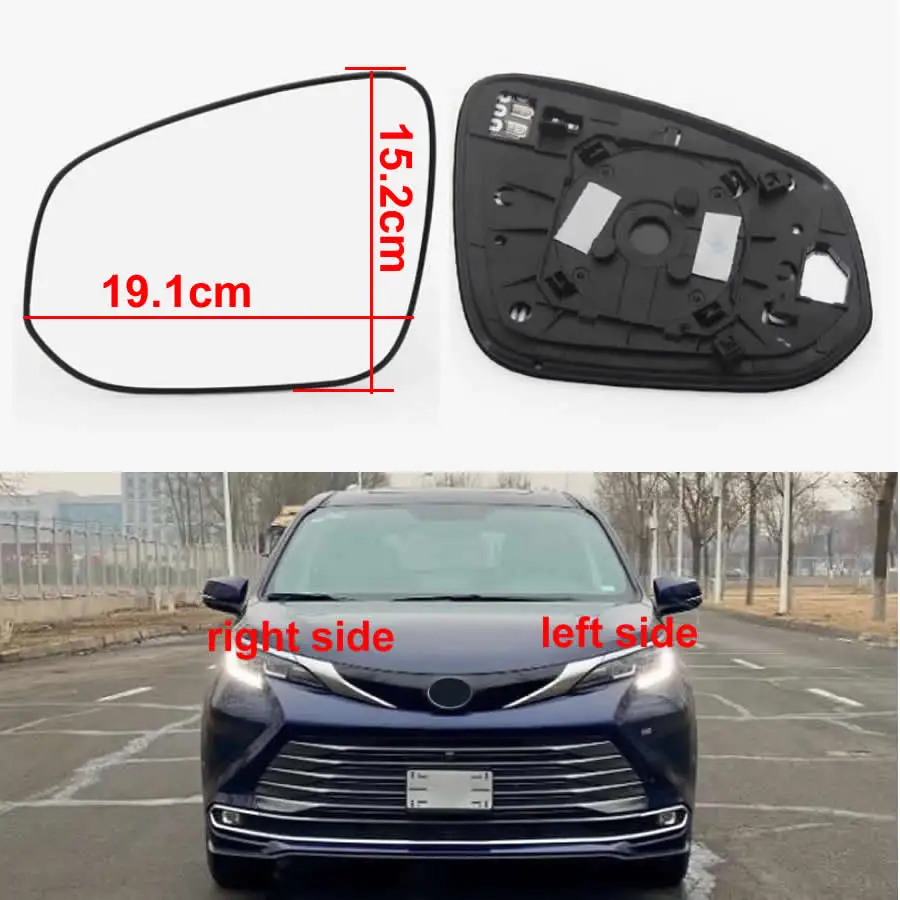 

For Toyota Sienna 2021 / Crown Kluger 2021 2022 Car Accessories Side Rearview Mirror Lenses Reflective Glass Lens with Heating