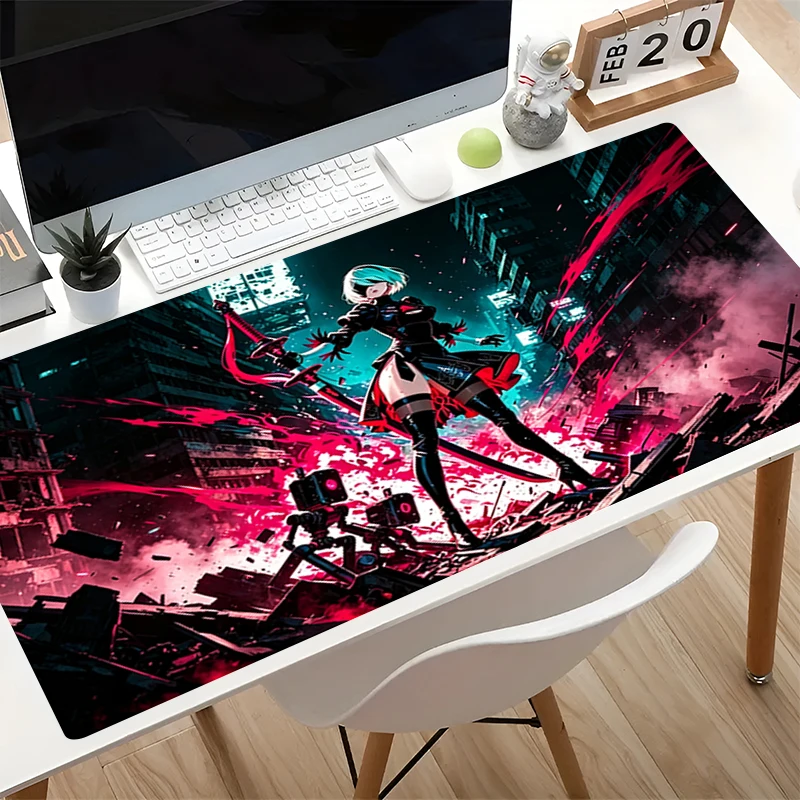 Cool Anime Mouse Pad Notbook Extended Desk Mat XXL Gaming Carpet N-nier Automata 2b Keyboard Rug Non-Slip Esports Gamer Mousepad