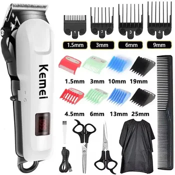 Kemei Hair Clipper Or Blade Hair Cut Maching Wireless Trimmer Men Professional Clipper Mac