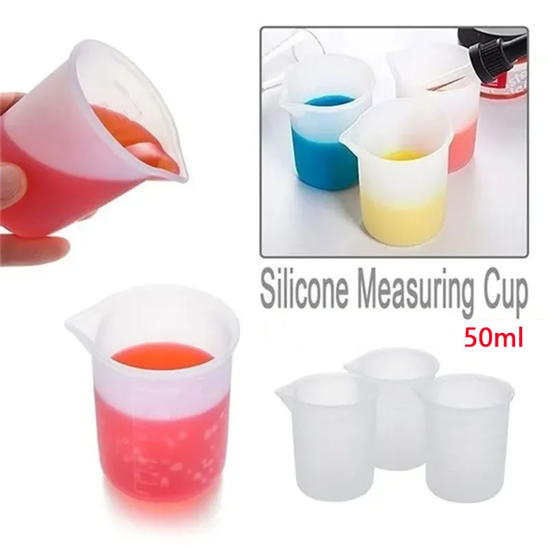 5/10pcs 50ml Silicone Measuring Cup Tools Round Silicone Mold Epoxy Split Cup DIY For Casting Resin Mold Art Kitchen Lab