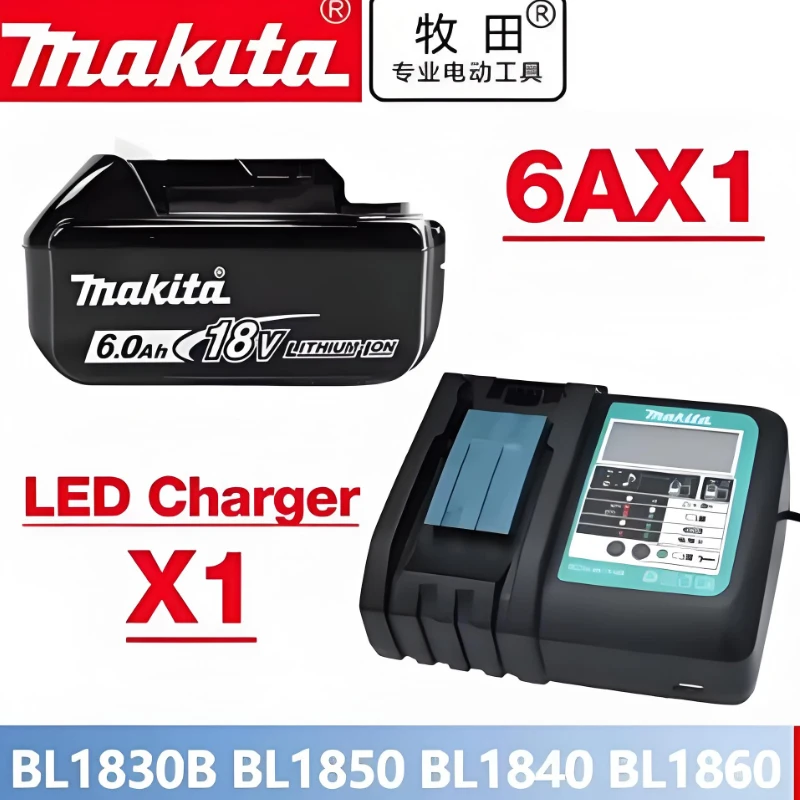 ماكيتا BL1860 18 فولت 6.0Ah بطارية قابلة للشحن لماكيتا استبدال البطارية BL1860B BL1860 BL1850 DHP482 مع شاحن #4
