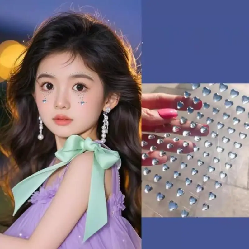 Поддельная татуировка 3D татуировка на лицо кристалл наклейка одноразовые очаровательные драгоценные камни стразы наклейка водостойкая блестящая временная татуировка наклейка