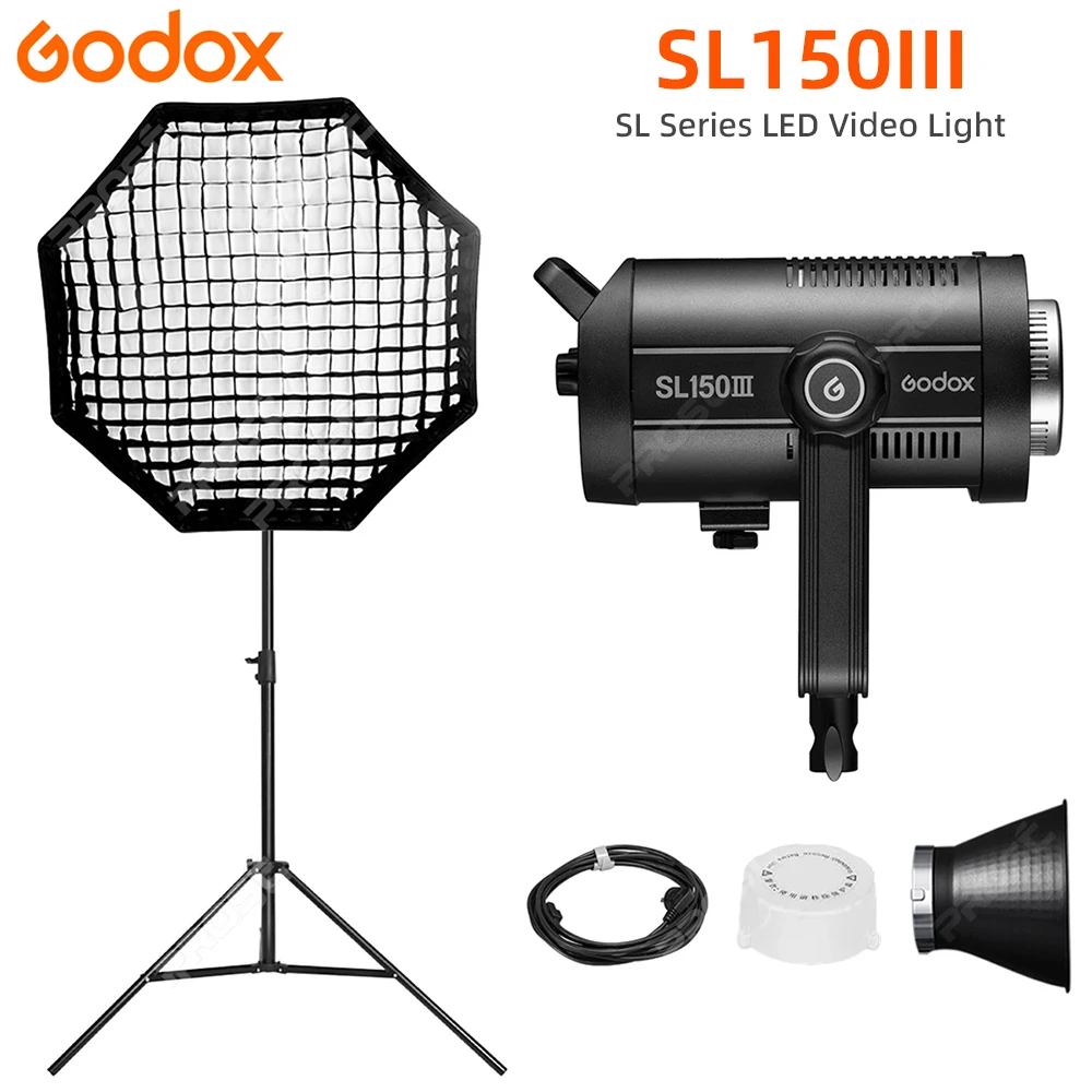 Светодиодный видеосвет Godox SL150III SL-150W III, 150 Вт, крепление Bowens, сбалансированный дневной свет, 5600K, 2,4G, беспроводная система X, управление через приложение Godox