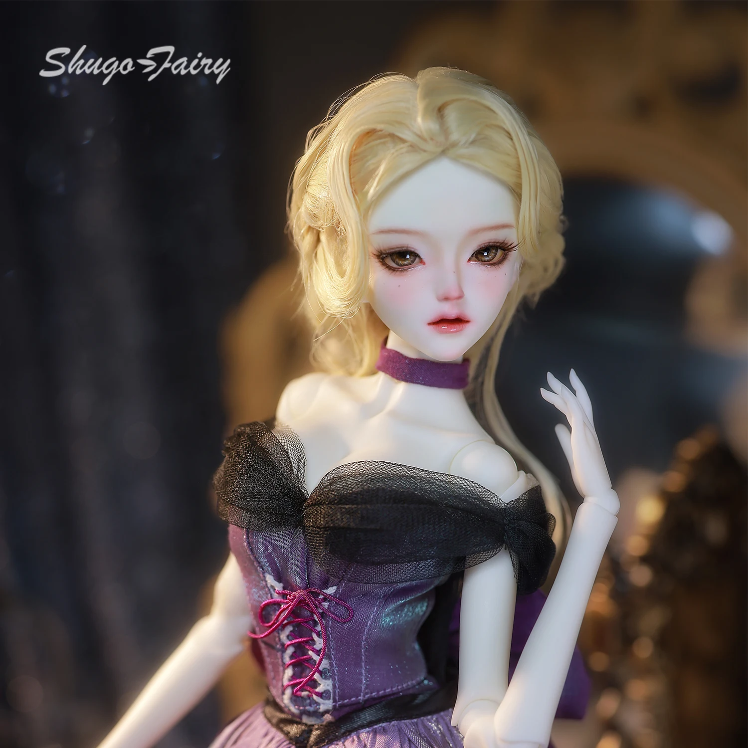 Dendro B 1/4 BJD elegante Matriarch corte cena vestido púrpura Shugafairy madrina Anime muñeca coleccionable conjunto completo