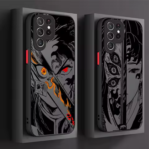 Anime Demo Slayer Cool Hard Case For Samsung Galaxy S24 S23 S22 Ultra S21 S20 FE S10 Plus A15 A25 A35 A55 5G Note 20 10 Capa