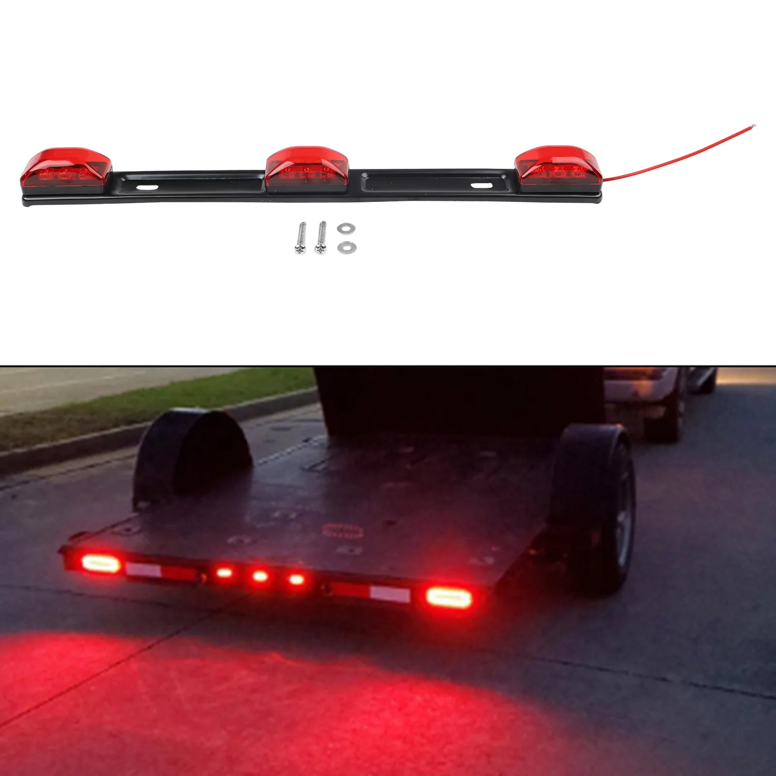 

12V Brake Light System Rear Brake Light 12V Car Taillights Non-deformed Structure Practical Design Quick Installation