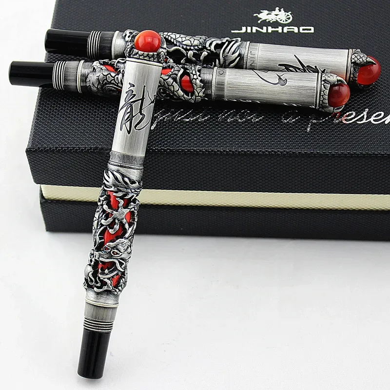 Jinhao Dragon Fountain Pen High Quality Pluma Stylo Plume Caneta Tinteiro Pluma FuenteTitanium Dolma Kalem Tips Collection Gifts