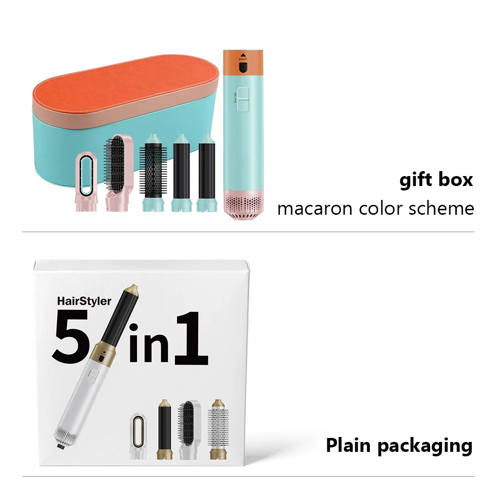 المهنية 5 في 1 مجفف الشعر الكهربائي السيارات الشباك الحديد المكاوي السلبية فرشاة الهواء الساخن مشط استقامة رقيق التصميم