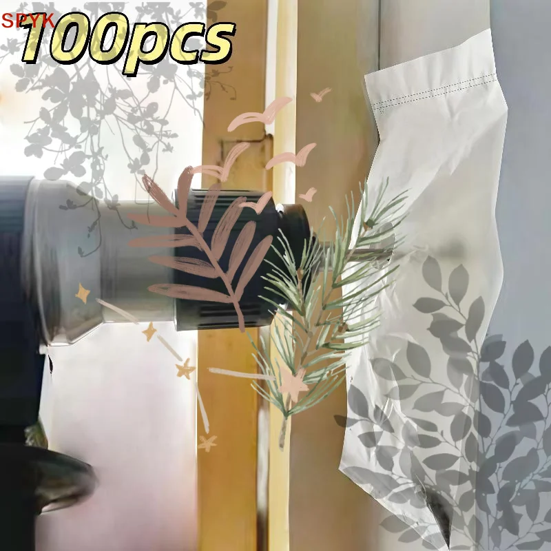 Drill Dust Collector Bag For Wall Hole Punching Self Stick: 100Pcs Plastic Cover Pre Cut Tearproof Reusable