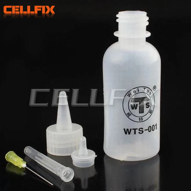 

2PCS 50ML WTS-001 Plastic Liquid Alcohol Bottle for Dispenser Rosin Solder Flux Paste for Phone PCB Cleaning Welding Repair