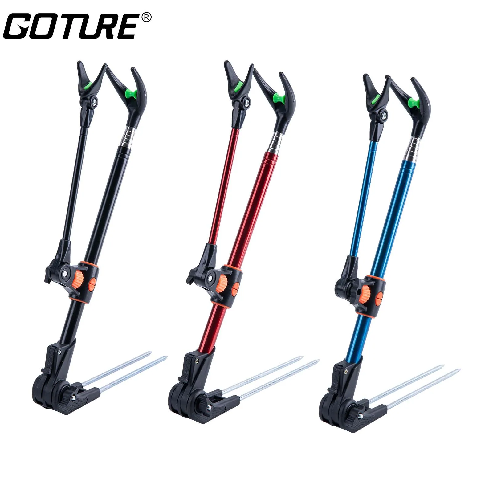 Goture Telescopic Fishing Rod Support Holder Dual-Purpose Ground Plug Rod Pole Bracket Adjustable Pole Rack Fishing Tools