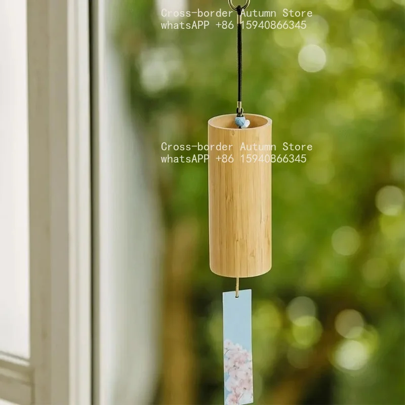 Creative Natural Sound Bamboo Wind Chimes Wind Blows Maple Leaf Figure Wind Bell Balcony decoration large pendant