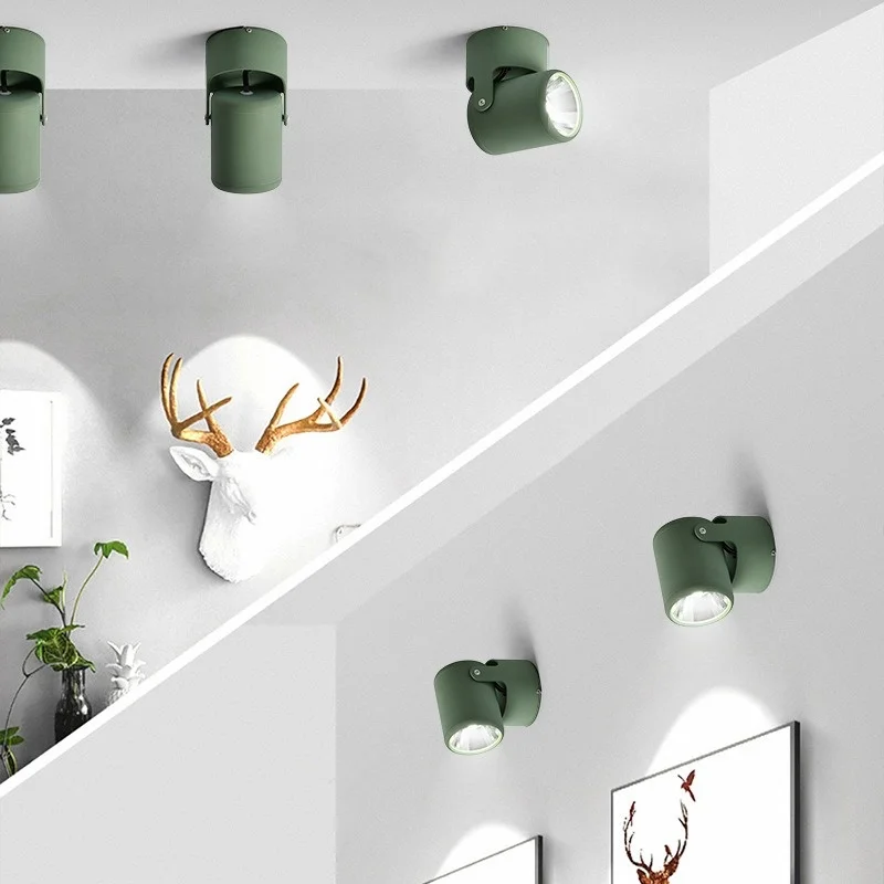 Dimmable Macaroon 180°Rotation Surface Mounted LED Downlight 7W10W15W20W24W COB Ceiling Lamp AC85~265V Spotlight Indoor Lighting