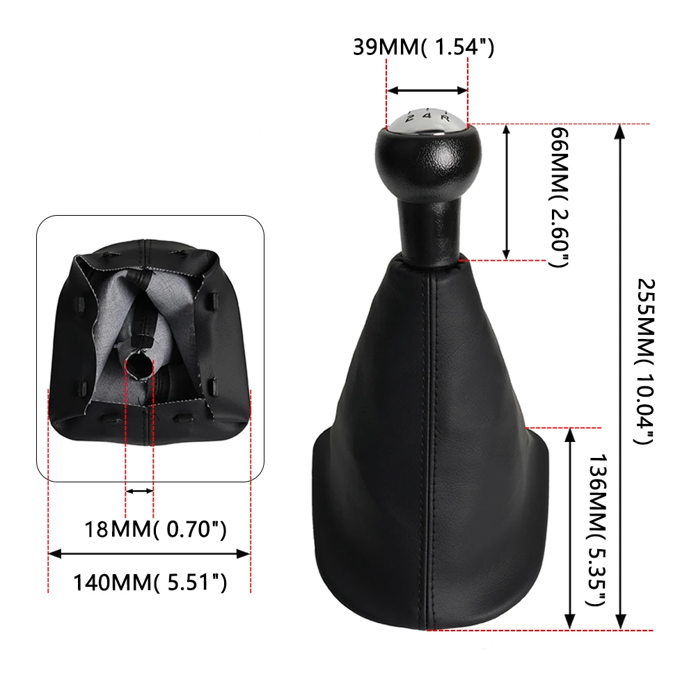 New 5 Speed Car Gear Shift Knob With Shifter Knob Boot Dust Anti-dust Cover For Peugeot 207 307 406 Citroen C3 C4 C5 SFN148