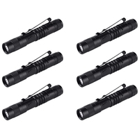 6X Flashlight Pen Torch Super Small Mini AAA XPE-R3 LED Lamp Belt Clip Light Pocket Torch With Holster