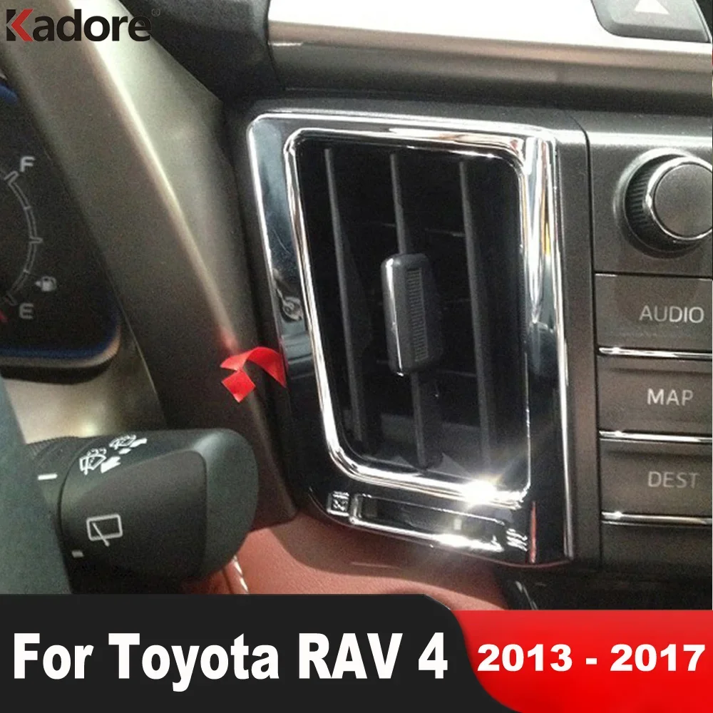 

For Toyota RAV4 RAV 4 2013 2014 2015 2016 2017 Chrome Car Air Vent Outlet Cover Trim Inner Door Handle Trim Interior Accessories